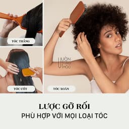 Thumbnail Lược gỗ chải tóc gỡ rối chất liệu sồi cao cấp VƯỜN THẢO MỘC massage da đầu chống rụng kích thích mọc tóc thư giãn 2