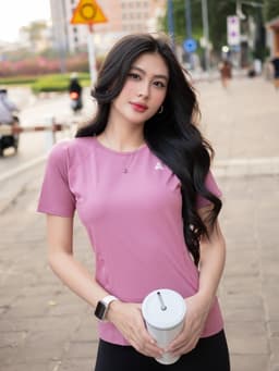 Thumbnail Áo tập gym yoga nữ Fitme Sigma phối lưới thông thoáng, vải cao cấp co giãn 4 chiều thấm hút mồ hôi tốt ATSM 4
