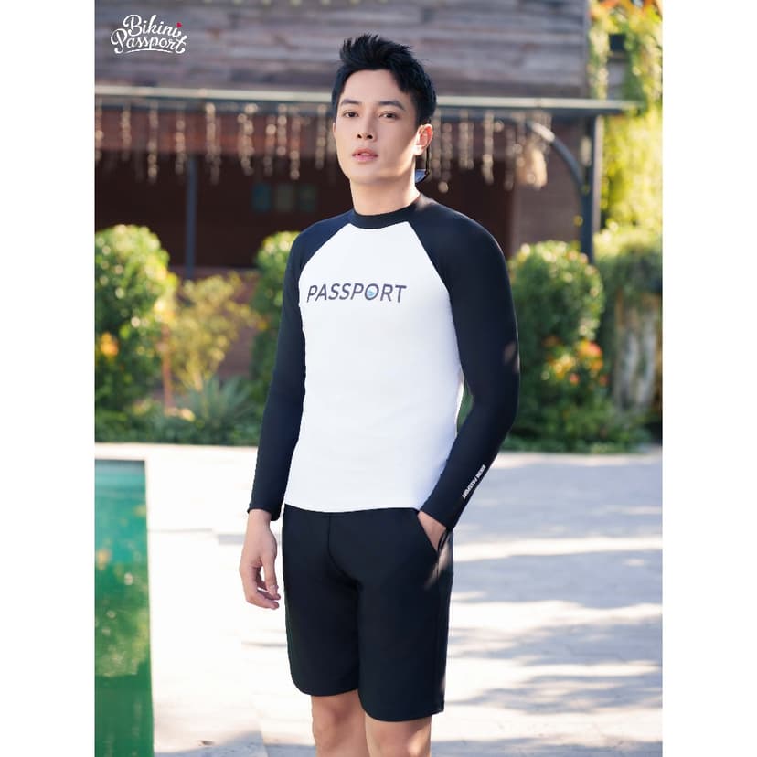 Ảnh Quần bơi Nam BIKINI PASSPORT kiểu dáng Dài- màu Đen - BS179_BL 4