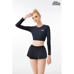Thumbnail Áo bơi LẺ Nữ lẻ BIKINI PASSPORT kiểu tay dài gắn logo - màu Đen - BS1002_BL 2
