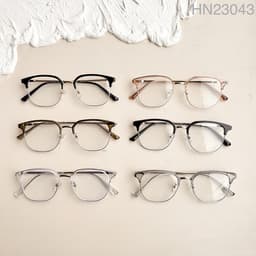 Thumbnail Gọng kính cận nam nữ LANI kim loại nửa viền thời trang 23043 lắp mắt cận có độ theo yêu cầu 2