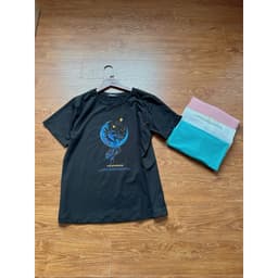 Thumbnail Áo phông chất liệu 100% cotton cao cấp thấm hút mồ hồi in hình trăng sao nhiều màufreesize đến 70kg 4
