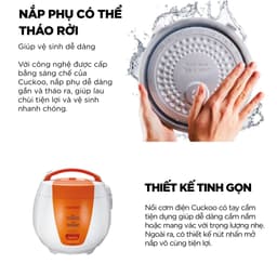 Thumbnail Nồi cơm điện Cuckoo 1L CR-0661- màu cam - Lòng nồi chống dính - Phiên bản quốc tế tiếng Anh- Hàng chính hãng 3