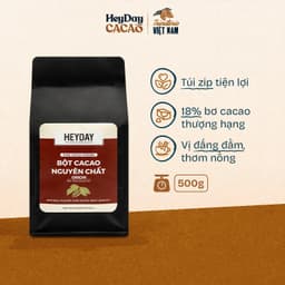 Thumbnail Túi zip 500g Bột cacao nguyên chất Việt Nam 100% không đường Heyday - Dòng Origin thượng hạng 1