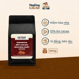 Thumbnail Túi 500g Bột cacao nguyên chất Việt Nam 100% không đường Heyday - Dòng Balanced phổ thông 1