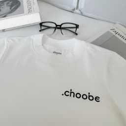 Thumbnail Áo phông baby tee Choobe nữ thun cộc tay cổ cao basic trơn thêu chữ chất vải cotton co giãn thoáng mát A98 4