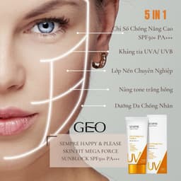 Thumbnail KEM CHỐNG NẮNG THUẦN VẬT LÝ SEMPRE HAPPY& PLEASE 100ml (mẫu mới 2024,có màu nâng tone mỏng nhẹ)) 1