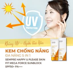 Thumbnail KEM CHỐNG NẮNG THUẦN VẬT LÝ SEMPRE HAPPY& PLEASE 100ml (mẫu mới 2024,có màu nâng tone mỏng nhẹ)) 3