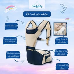 Thumbnail Địu Ngồi Em Bé 4 Tư Thế trợ lực chống gù siêu thoáng, mềm mại ComfyBaby 906 Kèm Túi Cao Cấp 3