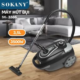 Thumbnail Máy hút bụi SOKANY SK-3386, công suất cao 3500W, 3 đầu hút có núm điều chỉnh mức độ, lực hút mạnh, chống ồn 2