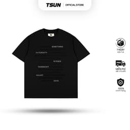 Thumbnail Áo Thun Cảm Xúc In Nổi, Phản Quang Màu Đen - Brand TSUN Chính Hãng - Emotions Tee Black - Unisex 1