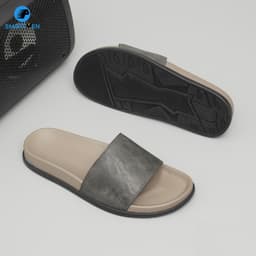 Thumbnail Dép nam quai ngang Da cao cấp SMARTMEN DC-12 Xám 2