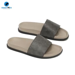 Thumbnail Dép nam quai ngang Da cao cấp SMARTMEN DC-12 Xám 4