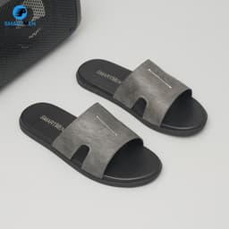 Thumbnail Dép nam quai ngang Da cao cấp SMARTMEN DE-08 Xám 2
