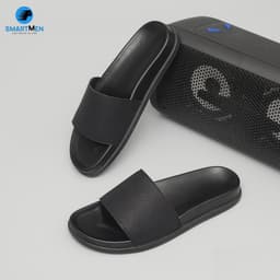 Thumbnail Dép nam quai ngang Da cao cấp SMARTMEN DC-11 Đen 1