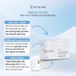 Thumbnail Mặt Nạ Ủ Sáng Da Be'Balance SNOW MASK giúp Làm Dịu và Cấp Ẩm Chuyên Sâu 120g 3