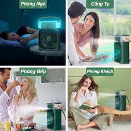 Thumbnail Quạt Điều Hòa Hơi Nước, Phun Sương Dung Tích 600ml, Quạt Phun Sương Làm Mát Có 3 Chế Độ Tích Hợp Đèn Ngủ Hãng Amalife 2