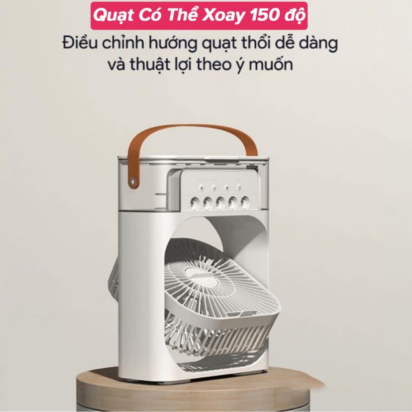 Ảnh Quạt Điều Hòa Hơi Nước, Phun Sương Dung Tích 600ml, Quạt Phun Sương Làm Mát Có 3 Chế Độ Tích Hợp Đèn Ngủ Hãng Amalife 4