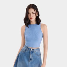 Thumbnail Áo thun croptop nữ MARC FASHION 3 lỗ cổ thuyền FALH061722 2