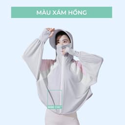 Thumbnail Áo Khoác Chống Nắng Glandie Có Mũ Rộng Vành Cao Cấp 4