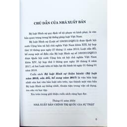 Thumbnail Sách - Bộ Luật Hình Sự (Hiện Hành) (Bộ Luật Năm 2015 Sửa Đổi, Bổ Sung Năm 2017) 2