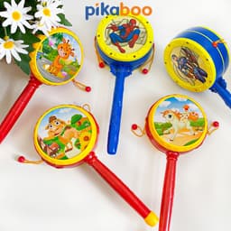 Thumbnail Đồ chơi trống cho bé Pikaboo, trống lắc tay có tiếng trống giòn giã vui tai chất liệu an toàn cho bé 3