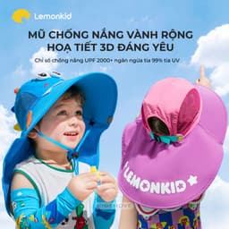 Thumbnail Mũ chống nắng cho bé Hàn Quốc Lemonkid, vành rộng, UPF 2000+, họa tiết 3D đáng yêu, hàng chính hãng 2