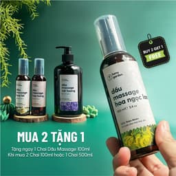 Thumbnail Dầu Massage Body Thiên Nhiên 100mL Heny Garden, Dưỡng Da Từ Dầu Mát Xa Hạt Nho, Olive và Cám Gạo 3