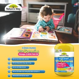 Thumbnail Kẹo Dẻo Cho Bé Nature's Way Kids Smart Vita Gummies Omega-3 DHA Fish Oil Hỗ Trợ Sức Khoẻ Não Và Mắt Cho Bé Hộp 60v 2