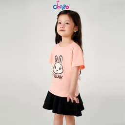 Thumbnail Áo phông cộc tay cho bé gái CHIPPO chất liệu cotton thoáng mát cho bé 3 tuổi đên 10 tuổi (13-34Kg) 2