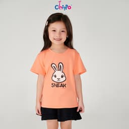 Thumbnail Áo phông cộc tay cho bé gái CHIPPO chất liệu cotton thoáng mát cho bé 3 tuổi đên 10 tuổi (13-34Kg) 3