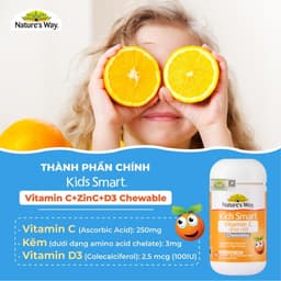 Thumbnail Viên Nhai Nature’s Way Kids Smart Vitamin C+ZinC+D3 Chewable Tablets Bổ Sung Vitamin Cho Bé Phát Triển Toàn Diện 75 Viên 4