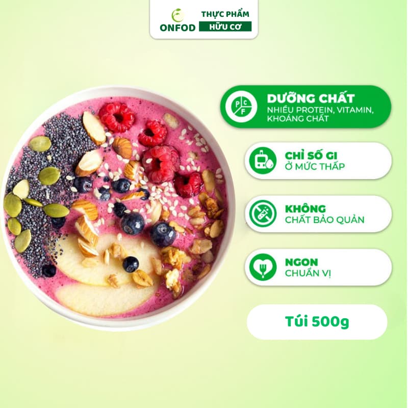 Ảnh Hạt chia Úc hữu cơ nhập khẩu ONFOD organic ăn kiêng giảm cân healthy thực dưỡng eat clean gói 500g 3