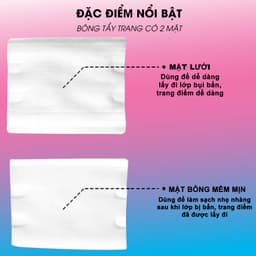Thumbnail Bông tẩy trang Kihasu 100% cotton 3 lớp mềm mại làm sạch bụi bẩn, lớp trang điểm, an toàn cho mọi loại da 4