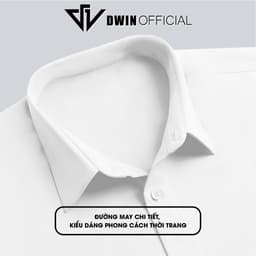 Thumbnail Áo sơ mi ngắn tay nam nữ DWIN chất vải kaki cotton 300 gsm cộc basic unisex đứng form rộng không nhăn cao cấp 3