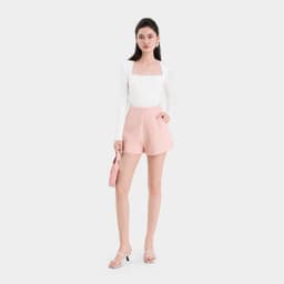Thumbnail Quần Short MARC FASHION Linen Túi Xéo Nhấn Li Trước - CBST015424 4