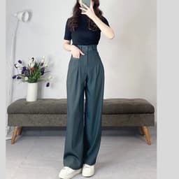 Thumbnail Quần công sở nữ ống suông túi ngang , chất chéo Ruby cao cấp EMIX Quansuong258/P1K10.11 2