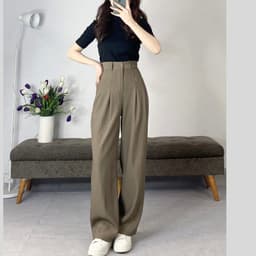 Thumbnail Quần công sở nữ ống suông túi ngang , chất chéo Ruby cao cấp EMIX Quansuong258/P1K10.11 3