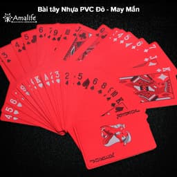 Thumbnail Bộ Bài Tây PVC Đỏ 55 Lá Bài May Mắn - Thẻ Bài Poker Sưu Tầm Trưng Bày Màu Đỏ Siêu Đẹp Chính Hãng Amalife 1