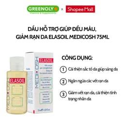 Thumbnail Dầu Rạn Da Hữu Cơ Elasoil Medicosh Giúp Phòng & Làm Mờ Rạn Da Cho Bà Bầu, Sau Sinh, Do Tăng Cân Nhanh 75ml 2