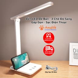 Thumbnail Đèn LED 3 Chế Độ Sáng Vàng Điều Chỉnh Gấp Gọn Để Bàn Học Cổng Type C USB Chống Cận Bảo Vệ Mắt Có Loại Pin Hãng Amaiife 1