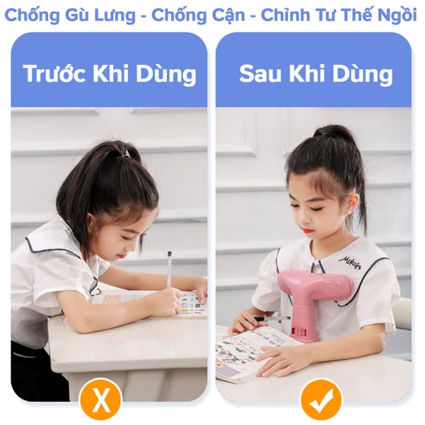 Ảnh Giá Đỡ Cằm Chống Cận Thị Cải Tiến SUPER Dụng Cụ Chống Gù Ngồi Thẳng Lưng Cho Trẻ Em Từ 4-15 Tuổi Luyện Chữ Hãng Amalife 4