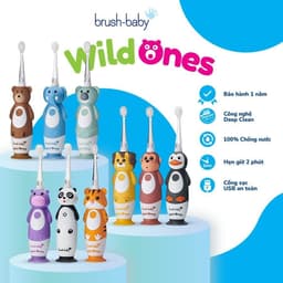 Thumbnail Brush-Baby Bàn chải điện sóng âm WildOnes kèm sạc, 2 chế độ làm sạch răng an toàn và hiệu quả cho bé (0 - 10 tuổi) 2