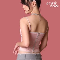 Thumbnail Set áo hồng Corset ANTOINETTE phối chân váy xếp ly xám độc đáo, hiện đại - Simple Twist 4