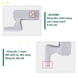 Thumbnail Đèn LED gắn bản lề tủ tự động sáng nhỏ gọn cảm biến thông minh cho tủ quần áo tủ bếp tiện ích 2
