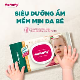 Thumbnail Khăn ướt cao cấp cho bé Mamamy gói 100 tờ  sợi tự nhiên gấp đôi ngừa hăm, mềm dai sạch cực 3