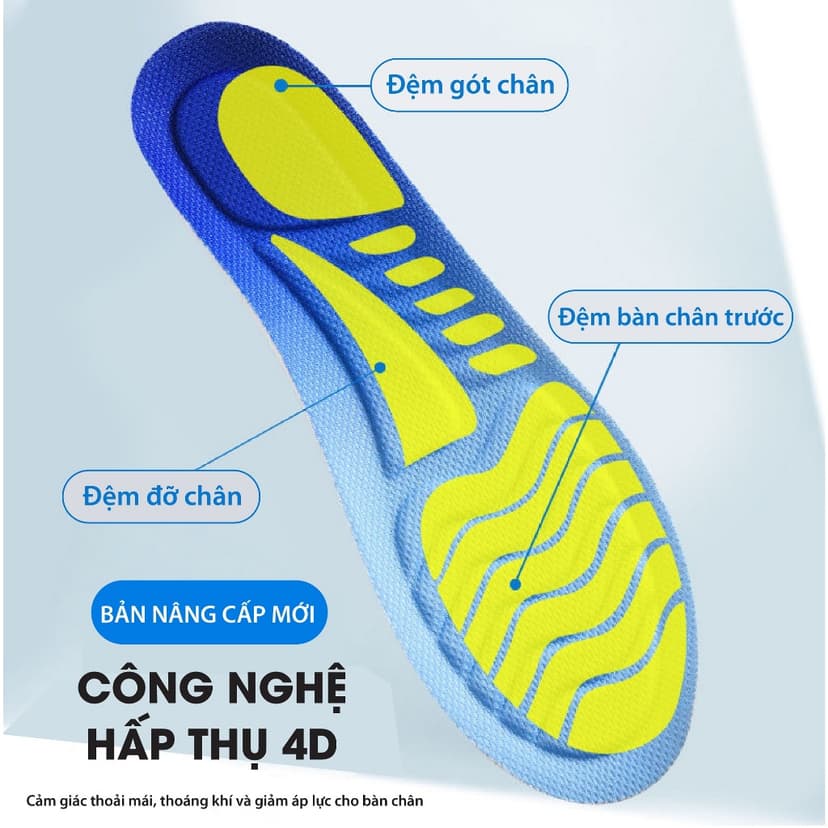 Ảnh Lót Giày Cao Su Non BLUEWIND Đàn Hồi Chống Sốc Cao, Miếng Lót Giày Chống Rộng Thoáng Khí 9312 2