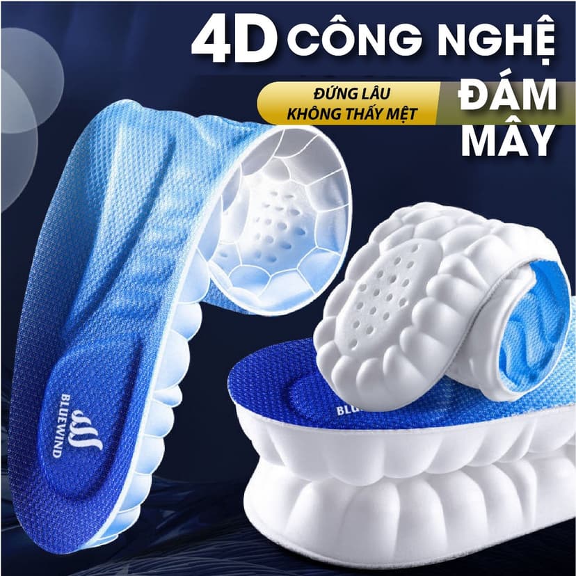 Ảnh Lót Giày Cao Su Non BLUEWIND Đàn Hồi Chống Sốc Cao, Miếng Lót Giày Chống Rộng Thoáng Khí 9312 3