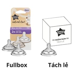 Thumbnail Núm Ty Silicon Siêu Mềm Tự Nhiên Cho Bé Tommee Tippee Natural Start Vari Flow Từ Sơ Sinh (Vỉ đôi, tách lẻ) 1