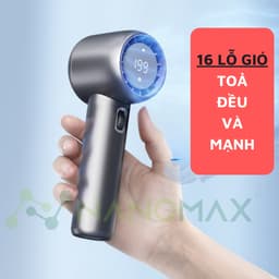 Thumbnail Quạt Mini Cầm Tay Tốc Độ Cao NANOMAX GF02 Màn Hình Kỹ Thuật Số Động Cơ Không Chổi Than Tốc Độ Gió Cao Pin Dung Lượng Lớn 2